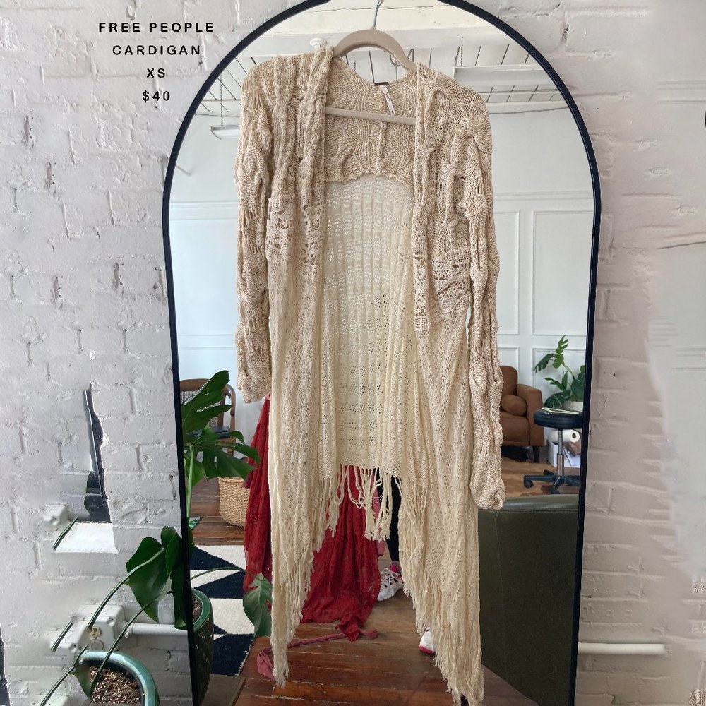 Free People Fringe Shawl Sweater Cardigan Festival Boho XS
